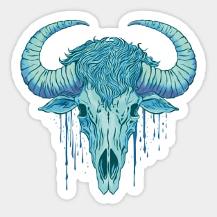 Buffalo skull art Sticker